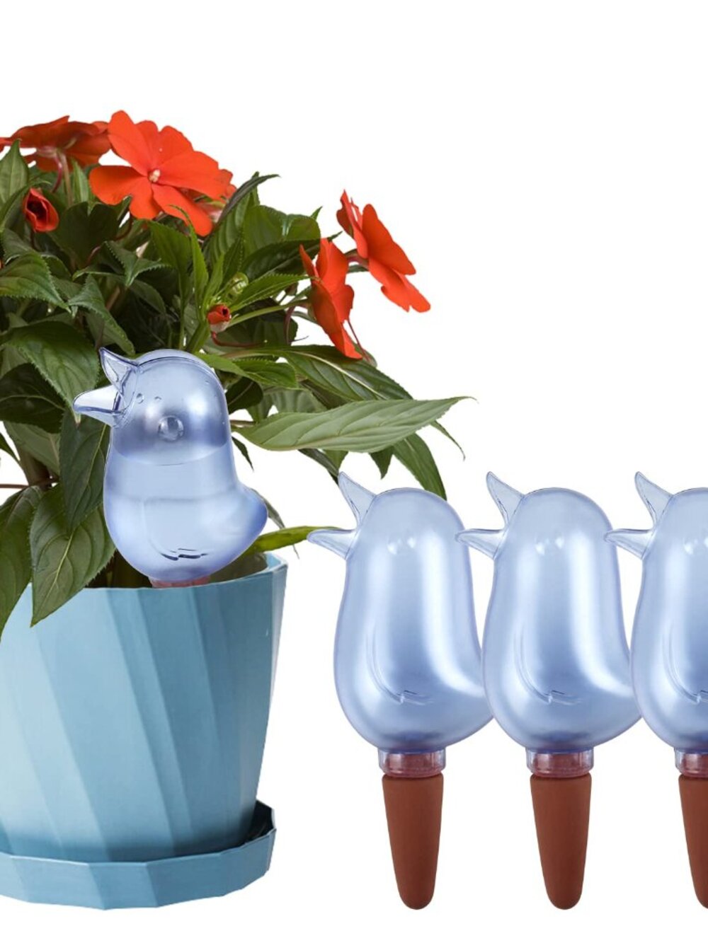 4 Pack Self Watering Spikes for Indoor Plants, Plant Watering Devices with Bird